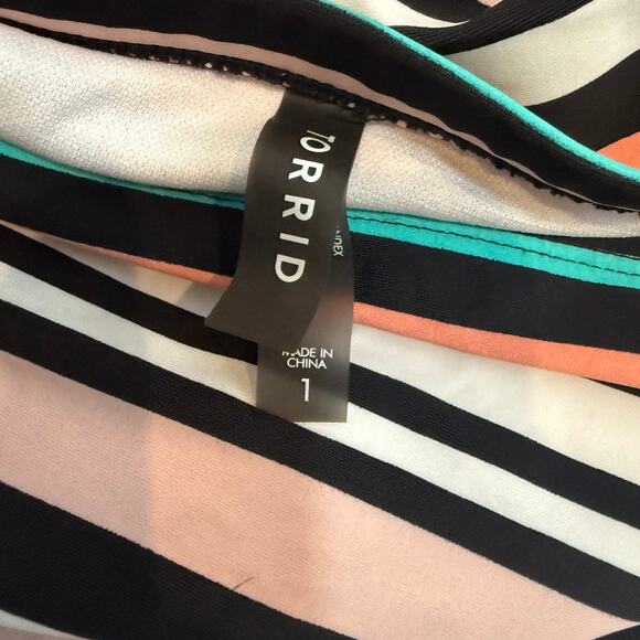 Torrid 1 striped smooth high waist swim bikini bottom SW2 2822 - Picture 4 of 10